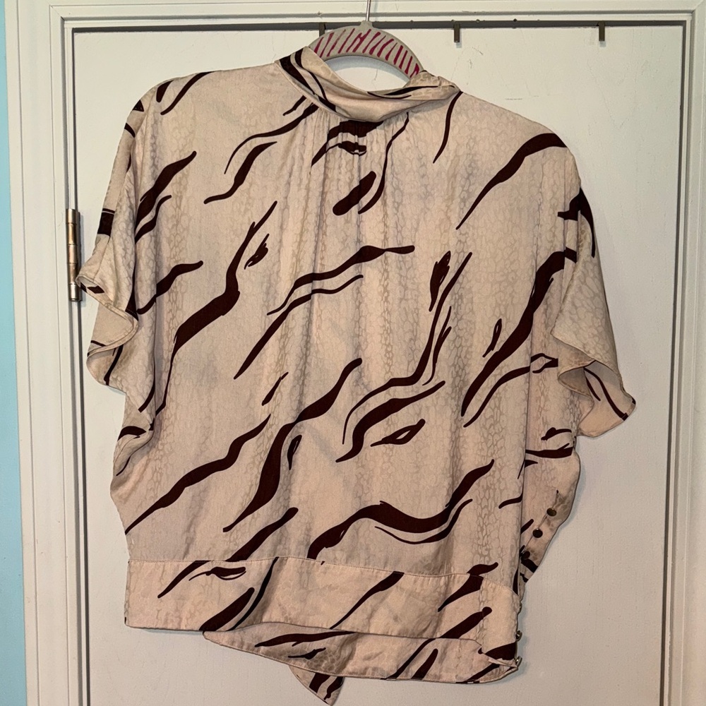 Nine West Beige and Brown‎ Patterned Men's Shirt DD